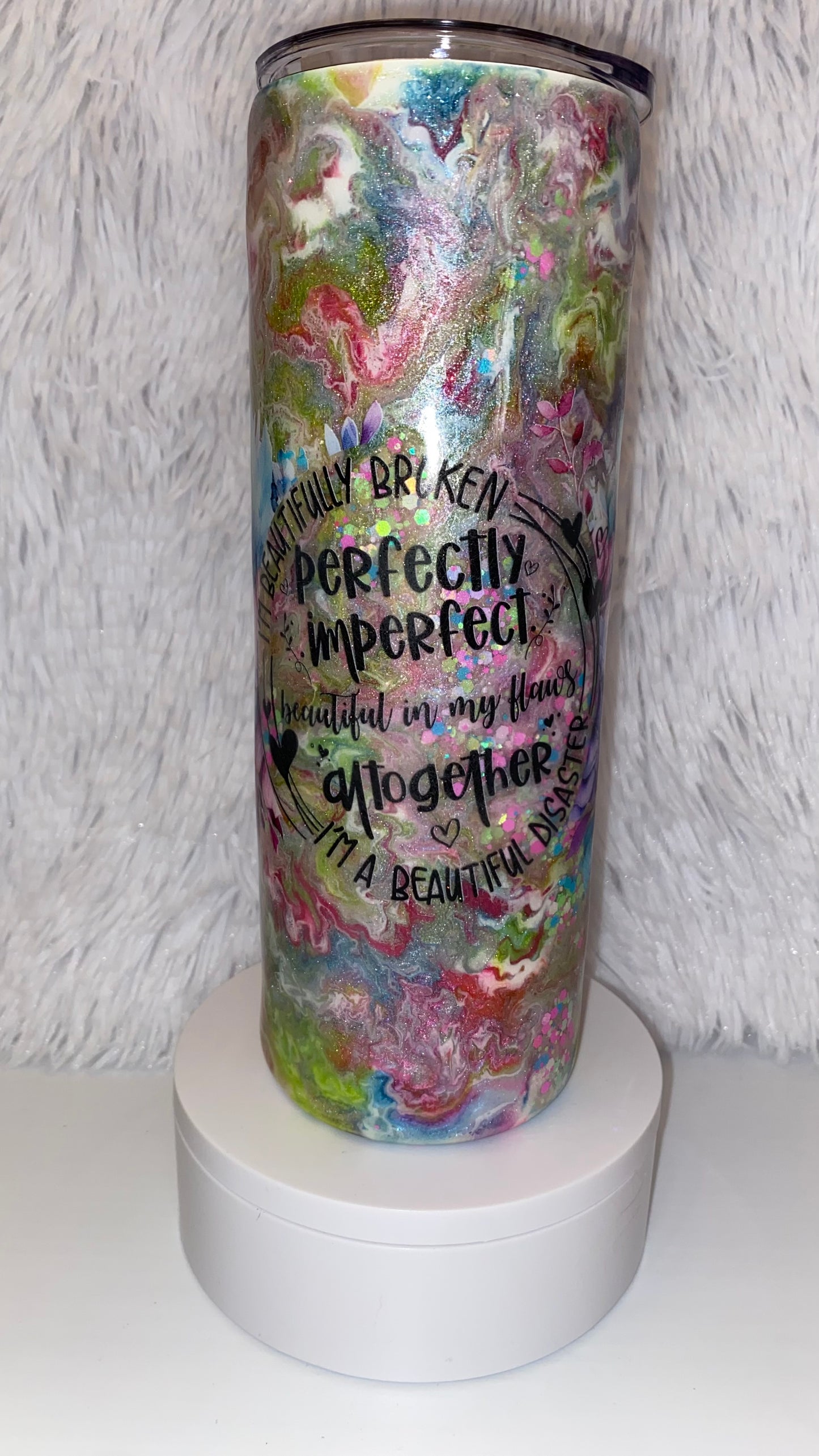 20oz stainless steel tumbler. Perfectly imperfect!