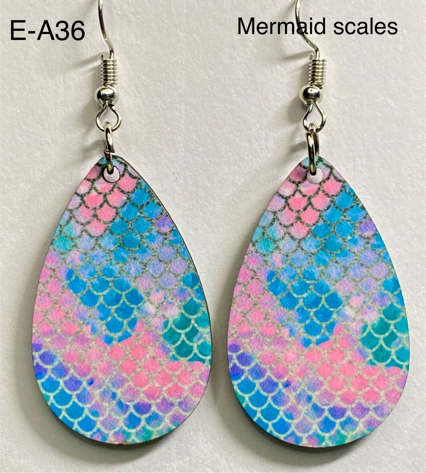 Wooden Earrings: Mermaid Scales