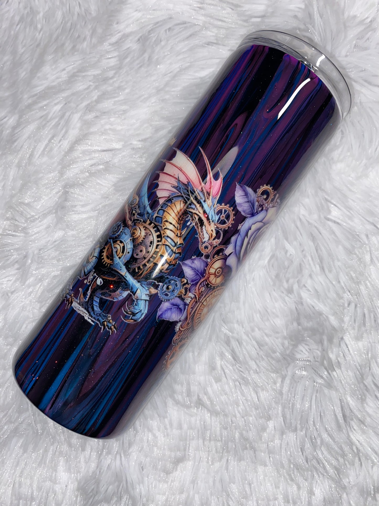 Steampunk Dragon and Roses 20oz Tumbler