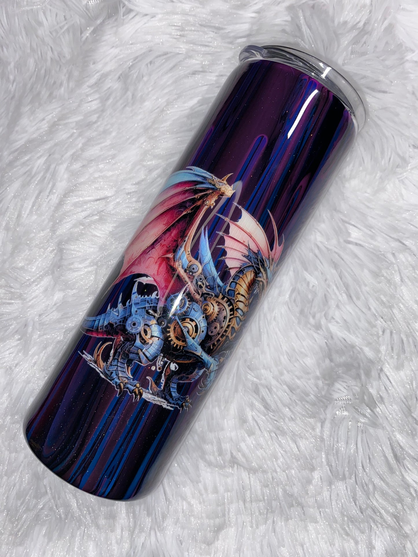 Steampunk Dragon and Roses 20oz Tumbler